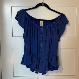Free people off the shoulder navy top